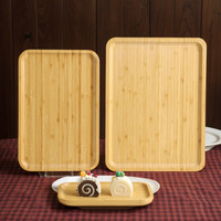 Home and Kitchen Custom Logo Eco-Friendly Laser Engraved Rectangular Bamboo Kitchen Food Coffee Serving Tray <strong>Set</strong>