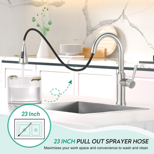 Touch Sensor Infrared 304 Stainless Steel Pull Down Smart Kitchen Faucet - Product Image 2