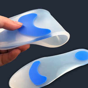 Semelles orthopédiques en gel de silicone souple de 1 cm à 3 cm, amortissantes, augmentant la taille, pour le confort des pieds et le soulagement de la douleur - Product Image 1