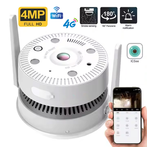 AI搭載 ホームセキュリティカメラ ナイトビジョン 180°視野 火災・煙検知 WiFi/4G/PoE対応 メモリーカード・クラウドストレージ - Product Image 1