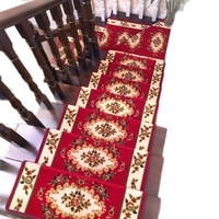 Europäischer Stil Kundenspezifische Treppenmatte aus Polyester-Flachflor, Selbstklebend, Rutschfest, Modernes Teppich für den Flur mit Gewebtem Muster Kostenlos