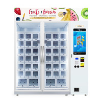Distributeur automatique de salades saines, fruits frais coupés, gâteaux, fromages, avec écran tactile pour les sushis
