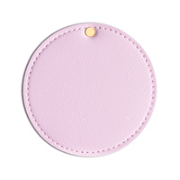 Logo gratuit Mini miroir de maquillage portable Miroir de courtoisie en cuir pliable pour mariages Faveur d'invité ou cadeau souvenir