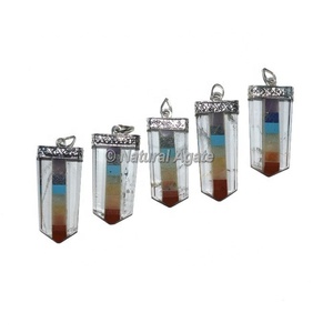 De siete Chakra colgantes de Metal | Chakra joyería - Product Image 1