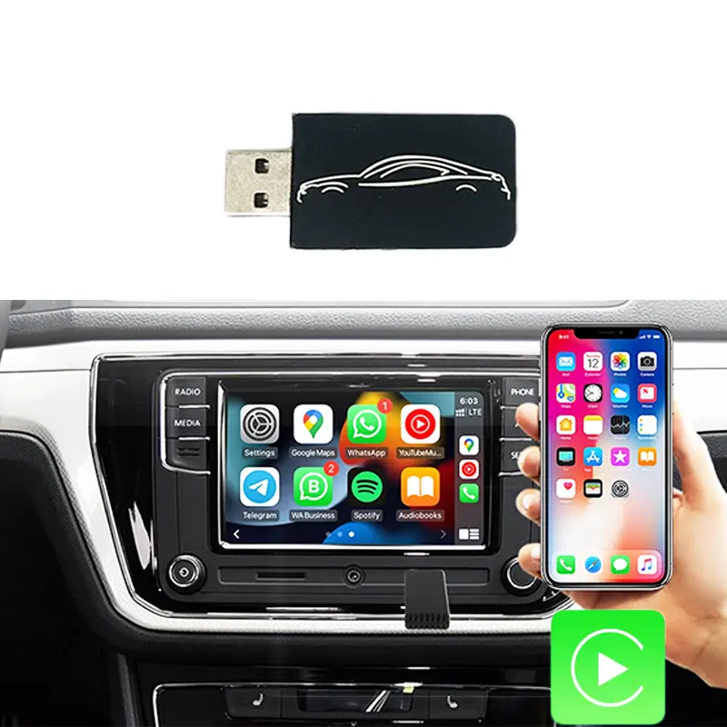Fast Connect Mini Wifi Auto CarPlay Wireless Dongle for iPhone Smart AI Box Wired Car Play Wired to Wireless