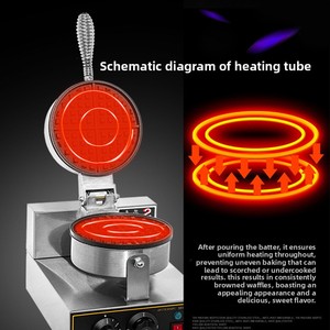 Máquina para Hacer Waffles Personalizada, Eléctrica, Coreana, Belga, Comercial, Industrial, Mini, para Hacer Lolly <span class=keywords><strong>Bubble</strong></span> - Product Image 2