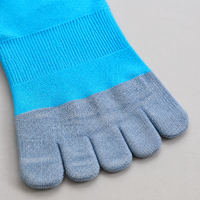 Chaussettes à cinq doigts respirantes et anti-humidité en laine mélangée Coolmax et élasthanne, tricotées avec logo personnalisé, pour la séparation des orteils