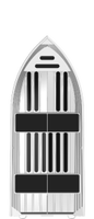 Petit Bateau Économique de 5,5 m avec Coque Durable en Aluminium de 3 mm pour la Pêche en Étang