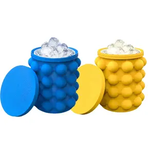 Portable Ice Cube Maker Silicone Bucket Ice Cube Tray For Frozen Whiskey Cocktail Beverages