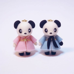 Peluches Panda miniatures rose et bleu, couple d'animaux en peluche, décoration pour la Saint-Valentin, 0-10 cm, cadeau unisexe - Product Image 1