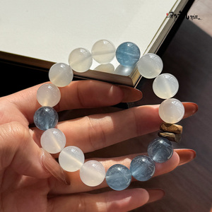 Pulsera <span class=keywords><strong>de</strong></span> cuentas <span class=keywords><strong>de</strong></span> <span class=keywords><strong>jade</strong></span> blanco natural y cristal <span class=keywords><strong>de</strong></span> fluorita azul con espaciador <span class=keywords><strong>de</strong></span> madera <span class=keywords><strong>de</strong></span> agar - Joyería <span class=keywords><strong>de</strong></span> regalo curativa <span class=keywords><strong>de</strong></span> moda para mujer - Product Image 3