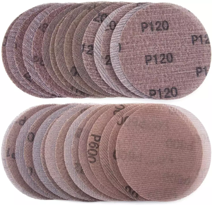 Ampelas jaring 5 inci, mata Gerinda jaring abrasif, kait dan <span class=keywords><strong>Loop</strong></span>, ampelas jaring antimemblokir untuk lantai furnitur kayu mobil - Product Image 1