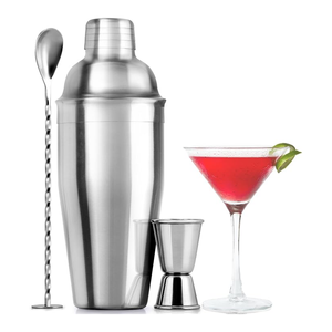 Ensemble de shaker en acier inoxydable noir 304 Shaker cuillère ensemble de tasse à mesurer pour les bars de restaurant - Product Image 2