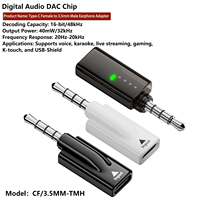 Adaptateur audio 3,5 mm mâle vers Type-C femelle, sortie AC/DC, convertisseur en alliage d'aluminium pour ordinateurs portables, téléphones mobiles, lecteurs MP3 et tablettes