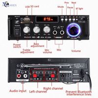 Amplifier Audio Mobil Profesional Mini Home Theater 2CH 4-16 Ohm Radio FM BT Stereo Pabrik 80W+80W 300W+300W