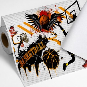 Peinture murale personnalisée sur toile à l'huile, motif graffiti de basket-ball, joueur en action, art urbain, pour salon, chambre d'adolescent, salle de sport - Product Image 2