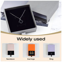 Boîte de rangement pour bijoux en matériaux recyclés polyvalente, boîte coulissante en carton gris, fermeture magnétique, durable et protectrice