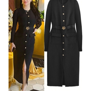 Robes élégantes sans manches à col rond et taille cintrée pour femmes, couleur unie, tendance - Product Image 2