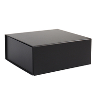 Boîte-cadeau noire mate pliable en carton rigide de forme de livre personnalisée avec couvercle magnétique