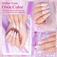 BOZLIN Gel de construction pour ongles BIAB 12 couleurs, sans HEMA, sans TPO, gel nacré en bouteille, marque OEM, gel de construction liquide nacré pour ongles