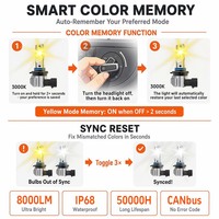 Lampu Kabut LED Switchback H8 H11 Baru, Bohlam DRL Dua Warna 6500K/3000K 12V Plug & Play, Pengganti Universal