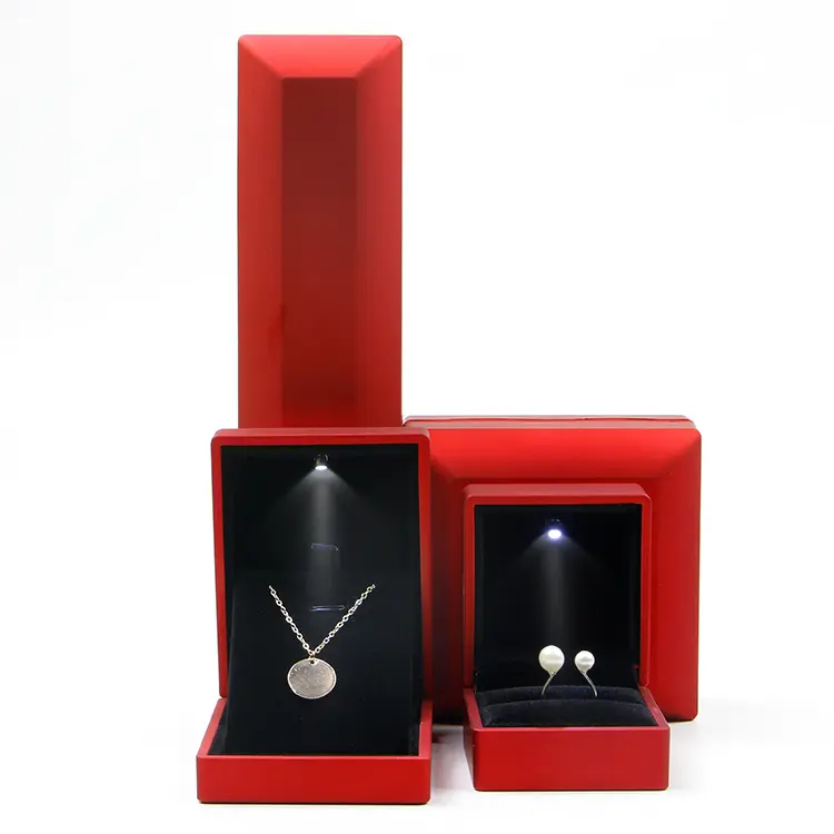 wholesale Luxury pendant necklace bracelet led jewelry packaging gift box with light