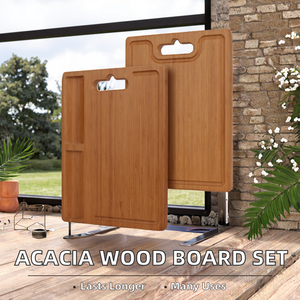 Planche à découper en bambou personnalisée robuste avec 4 compartiments, passe au lave-vaisselle, écologique, antibactérienne, plateau de service, bloc à fromage - Product Image 2