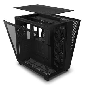 H9 Flow Black RGB Mid Tower High Airflow Gaming <span class=keywords><strong>PC</strong></span> Case con vidrio templado ATX/MATX Support - Product Image 3