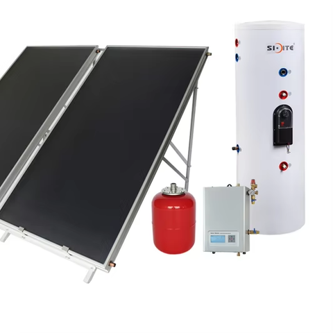 300L Split With 2pcs Flat Plate Collector Solar Water Heater  System With Working Station