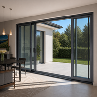 Porte coulissante en aluminium à grande ouverture pour patio, glissement fluide, vue panoramique, verrouillage sécurisé, économie d'énergie pour usage résidentiel