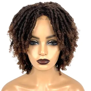 Dreadlock Wig for Black Women New Roll Short Curly Braided Twist Wigs Fashion Synthetic Curly Braided Wigs Black Hair