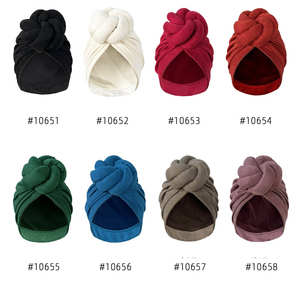 Ethnic Polyester <b>Hat</b> 8 Solid Colors Fashionable Headscarf Twist Knot Shawl Pullover - Product Image 2
