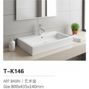 Rubinetto a leva TOPTGO T-K146 moderno rettangolare in ceramica per lavabo, installazione a montaggio superiore, facile da pulire, <span class=keywords><strong>dimensioni</strong></span> 30-35 cm - Product Image 1