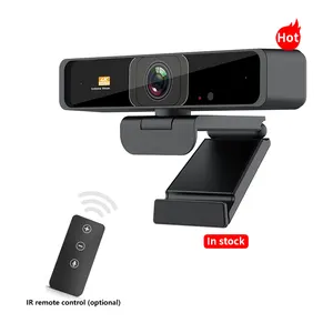 Webcam 4K Uhd USB PC, kamera Web 4k Hd sudut 120 stok lebar Oem 4k dengan mikrofon 8mp Webcam 4k untuk kamera Web Tv 4K mendukung