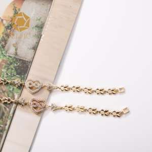 Elfic dini takı elmas bilezik halhal kadınlar kalp bilezik anneler günü hediyesi 14k altın kaplama takı Pulseras Infinito - Product Image 1