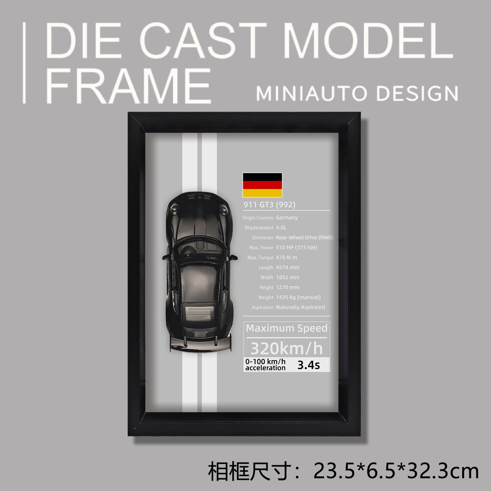 Porsche 911 in scala 1:32 - Decorazione da parete