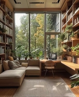 Système mural de bibliothèque moderne extensible en bois massif et acier inoxydable pour salon, portes en verre, éclairage de lecture dissimulé, 5 étagères