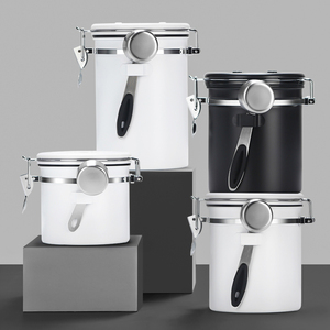 Logo personalizzato argento nero grande contenitore di caffè S M L ermetico con paletta data di tracciamento CO2 valvola chicco di caffè contenitore di stoccaggio - Product Image 6
