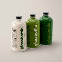 Boisson jus clair lait café bouteille d'eau potable bouteille en verre