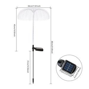 Lampe solaire en fibre optique en forme de méduse Xinyao Electric Appliances, 80 cm, changeant de couleur, étanche, pour jardin - Product Image 1