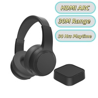 Casque TV sans fil DH1800A HDMI ARC 2,4 GHz pour tous les téléviseurs, dialogue clair sur 30 m, autonomie de 30 h, amplification du volume pour seniors, sortie AUX