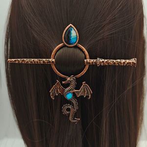 Épingle à cheveux Viking Celtique Vintage, Pince à cheveux Libellule, Pique à cheveux en forme de branche, Accessoire de tête Gothique Dragon, Clip coulissant pour coiffure - Product Image 2