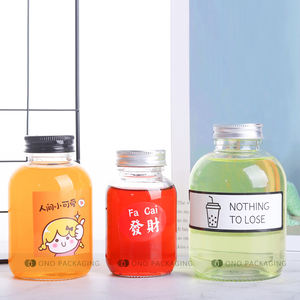 Vente en gros Bouteille en verre vide à grains ronds clairs et courts Vin de fruits 250ml 350ml 500ml Bouteilles de <span class=keywords><strong>cidre</strong></span> avec couvercle - Product Image 3