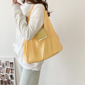 Sac de courses pliable portable en nylon, sac d'épicerie avec cordon de serrage, imperméable, pour sports de plein air, personnalisable, sac de courses recyclable - Product Image 4