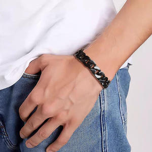 กำไลหยกแท้ธรรมชาติแบบ Cuban Chain สไตล์ฮิปฮอป  เทรนด์แฟชั่น  สายรัดข้อมือหยก  ขายส่ง GB10 - Product Image 4