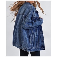 Chaqueta Vaquera Personalizada para Mujer, Estilo Urbano, Desgastada y Holgada