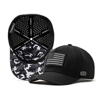 Gorra de Golf de 5 Paneles con Logotipo Personalizado OEM, Lisa, Impermeable, de Rendimiento, Sublimada, con Agujeros Cortados a Láser, Perforada, Clásica de Secado Rápido