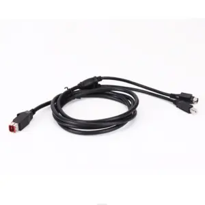 מחיר המפעל 5a ניילון 24v מופעל כבל usb כדי USB-B תקע זכר ו להניף עבור מדפסת