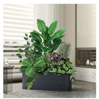 Plante artificielle en soie, séparateur de pièce, plante verte, fleur en maille, boîte à fleurs en forme de feuille de tortue, décoration de paysage bionique pour