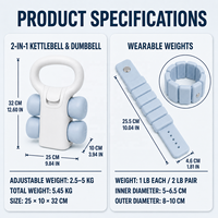 Kit d'entraînement de force portable, ensemble haltères et kettlebells 2-en-1 avec poids portables pour la maison, vente en gros de matériel de fitness